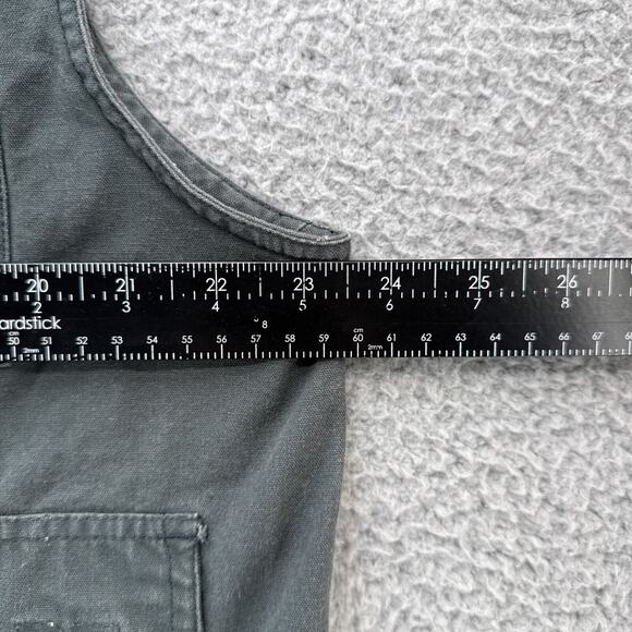 Vintage PB & Co Hunting Vest Mens Large Green Gray Button Up Hook & Loop Pockets - Picture 4 of 7